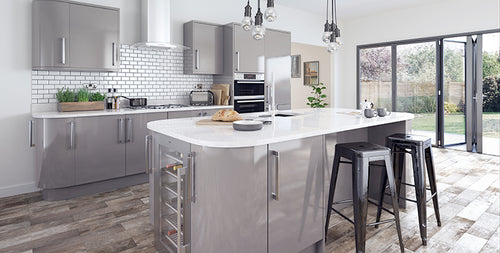 Buy Vogue Lacquered Gloss Dust Grey Door - Free Delivery in Uk Buy Vogue Lacquered Gloss Dust Grey Door UK – The Kitchen Box