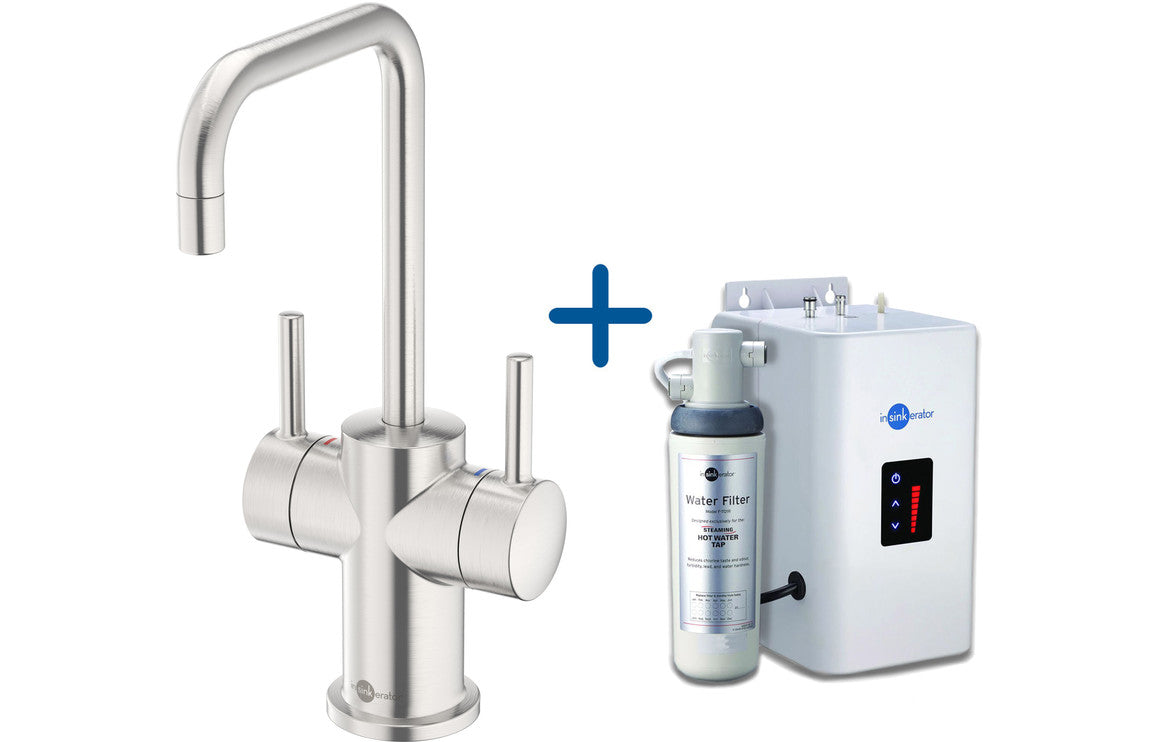 InSinkErator FHC3020 Hot/Cold Water Mixer Tap & Neo Tank - Brushed Steel InSinkErator FHC3020 Hot/Cold Water Mixer Tap & Neo Tank - Brushed Steel