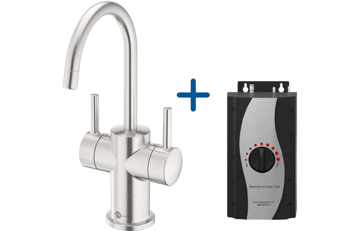 InSinkErator FHC3010 Hot/Cold Water Mixer Tap & Standard Tank - Brushed Steel InSinkErator FHC3010 Hot/Cold Water Mixer Tap & Standard Tank - Brushed Steel