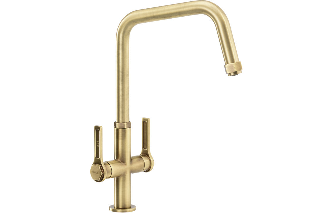Shop Now Abode Hex Monobloc Mixer Tap - Antique Brass In UK Abode Hex Monobloc Mixer Tap - Antique Brass UK