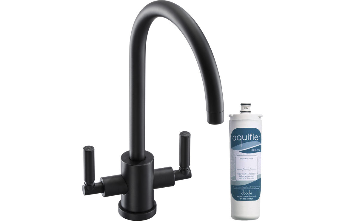 Shop Now Abode Atlas Monobloc Aquifier Mixer Tap - Matt Black In UK Abode Atlas Monobloc Aquifier Mixer Tap - Matt Black UK