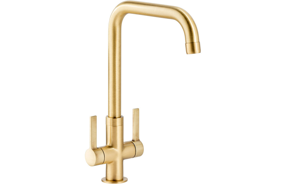 Shop Now Abode Pico Quad Monobloc Mixer Tap - Brushed Brass In UK Abode Pico Quad Monobloc Mixer Tap - Brushed Brass UK