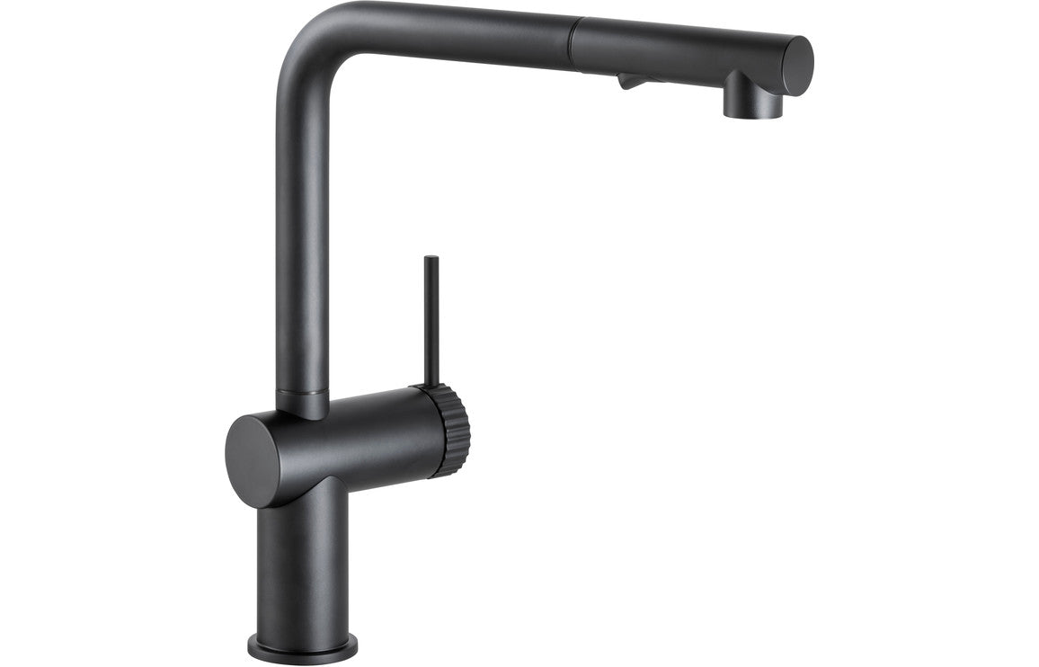 Abode Fraction Pull-Out Mixer Tap - Matt Black Abode Fraction Pull-Out Mixer Tap - Matt Black