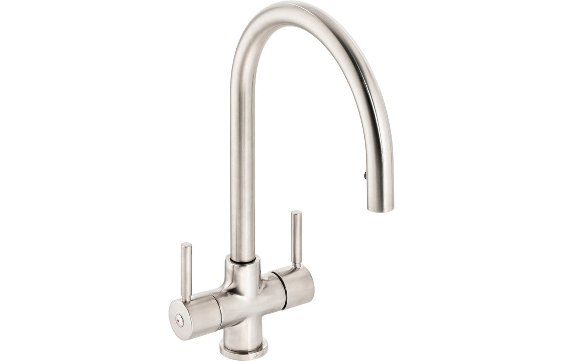 Abode Zest Monobloc Pull-Out Mixer Tap - Brushed Nickel Abode Zest Monobloc Pull-Out Mixer Tap - Brushed Nickel