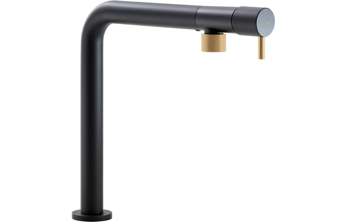 Abode Agilis Single Lever Mixer Tap - Black & Brass Abode Agilis Single Lever Mixer Tap - Black & Brass