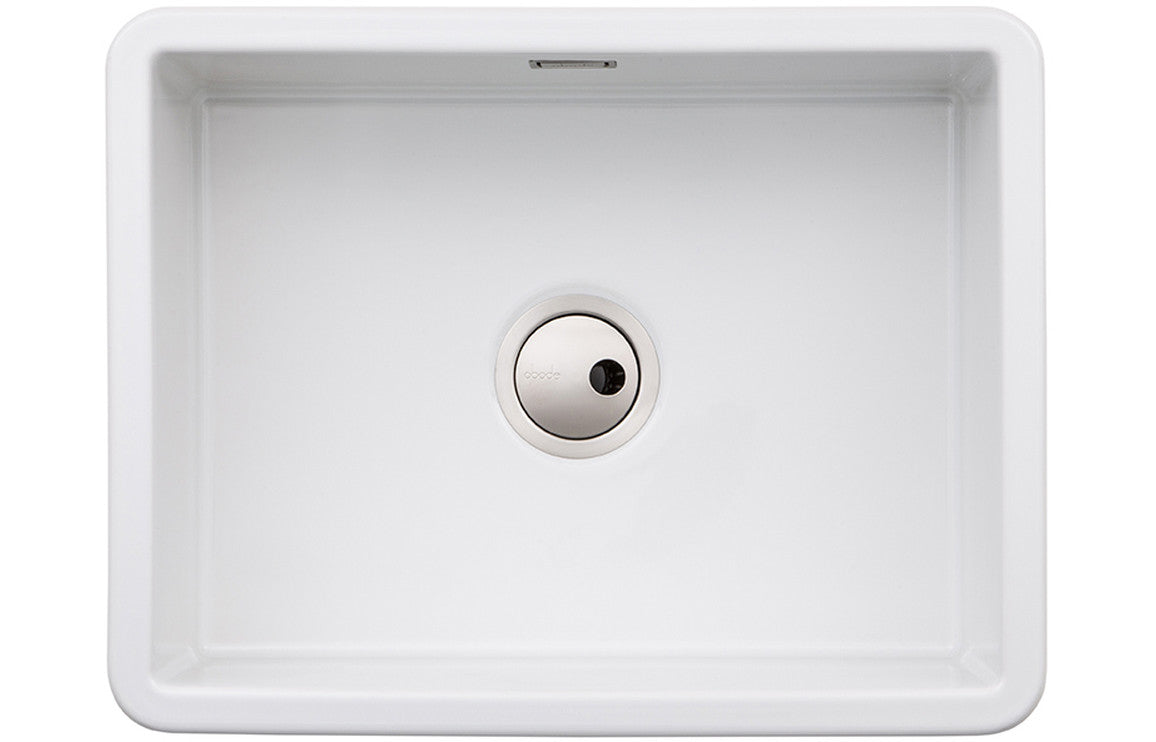 Abode Sandon Large 1B Ceramic Undermount/Inset Sink - White Abode Sandon Large 1B Ceramic Undermount/Inset Sink - White