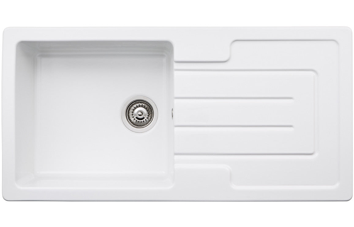 Abode Acton 1B & Drainer Ceramic Inset Sink - White Abode Acton 1B & Drainer Ceramic Inset Sink - White