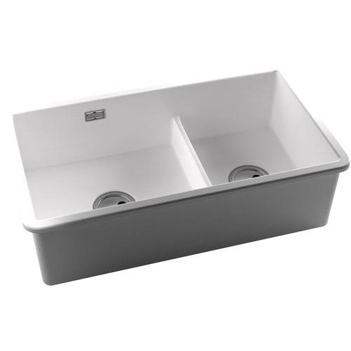 Abode Sandon 1.75B Ceramic Undermount/Inset Sink - White Abode Sandon 1.75B Ceramic Undermount/Inset Sink - White