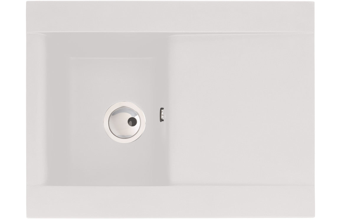 Abode Aspekt 1B & Drainer Granite Inset Sink - White Abode Aspekt 1B & Drainer Granite Inset Sink - White