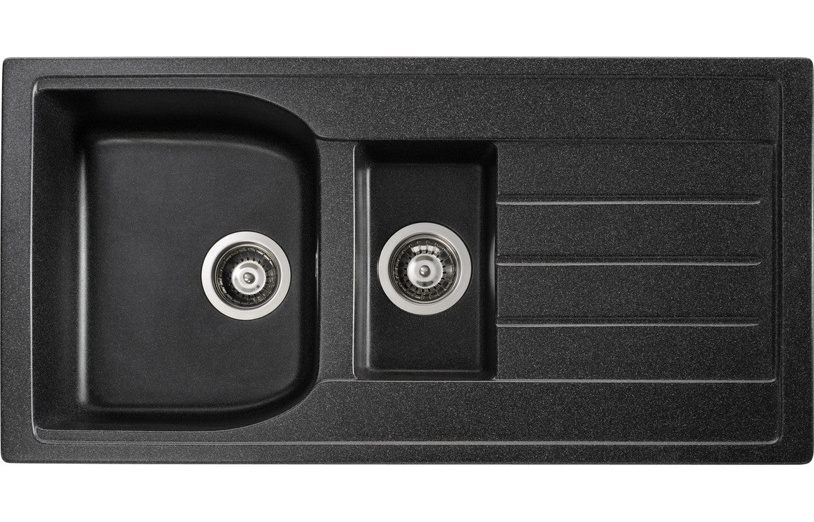 Abode Oriel 1.5B & Drainer Granite Inset Sink - Black Abode Oriel 1.5B & Drainer Granite Inset Sink - Black