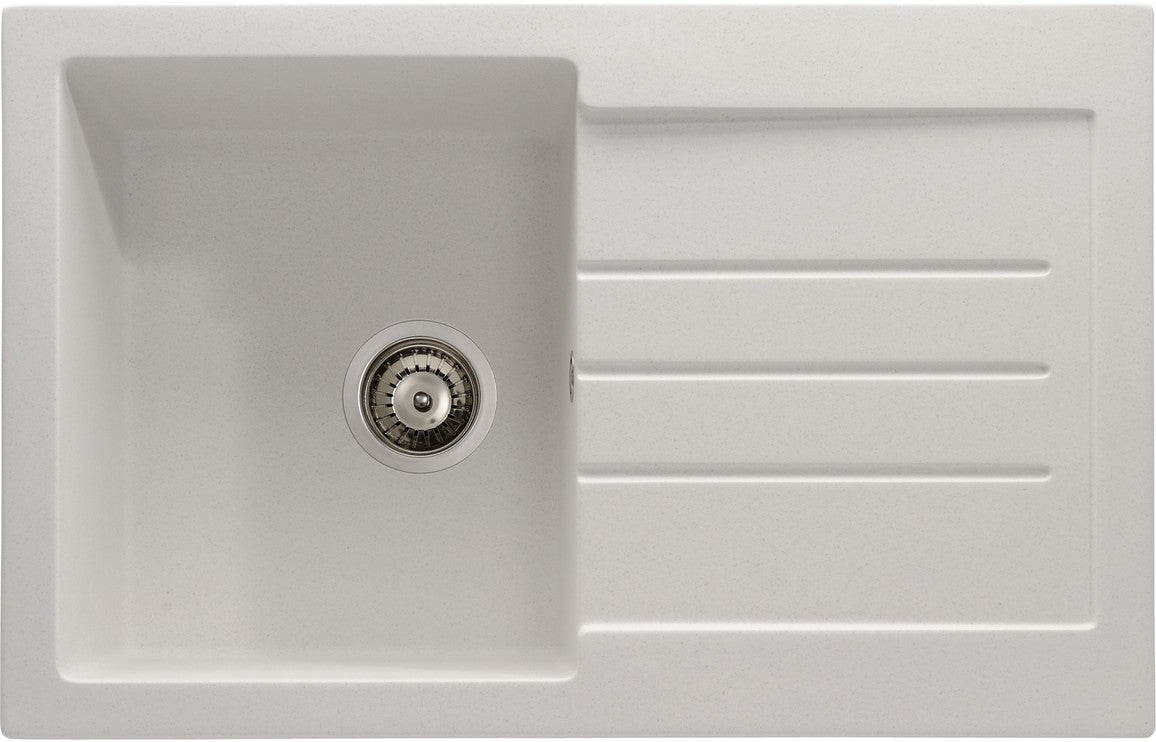 Abode Xcite 1B & Drainer Granite Inset Sink - Frost White Abode Xcite 1B & Drainer Granite Inset Sink - Frost White