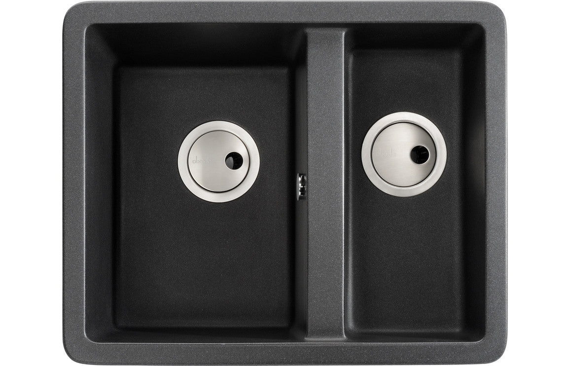 Abode Matrix Sq GR15 1.5B Granite Inset/Undermount Sink - Black Metallic Abode Matrix Sq GR15 1.5B Granite Inset/Undermount Sink - Black Metallic