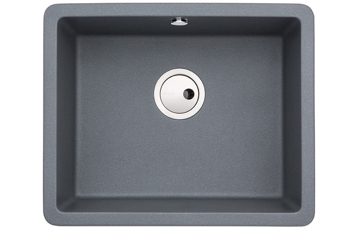 Abode Matrix Sq GR15 Large 1B Granite Inset/Undermount Sink - Grey Metallic Abode Matrix Sq GR15 Large 1B Granite Inset/Undermount Sink - Grey Metallic