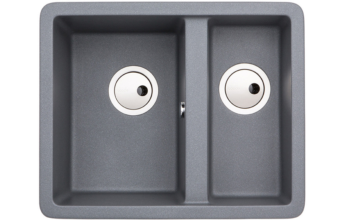 Abode Matrix Sq GR15 1.5B Granite Inset/Undermount Sink - Grey Metallic Abode Matrix Sq GR15 1.5B Granite Inset/Undermount Sink - Grey Metallic