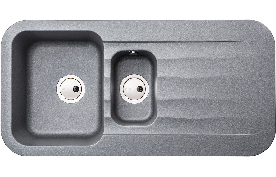 Abode Dune 1.5B & Drainer Granite Inset Sink - Grey Metallic Abode Dune 1.5B & Drainer Granite Inset Sink - Grey Metallic