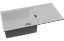 Abode Syncronist Large 1.25B & Drainer Inset/Undermount Sink - White