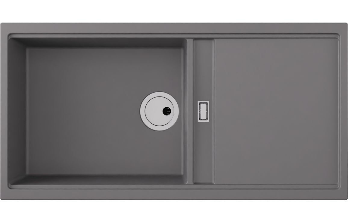 Abode Syncronist Large 1.25B & Drainer Inset/Undermount Sink - Metallic Grey Abode Syncronist Large 1.25B & Drainer Inset/Undermount Sink - Metallic Grey