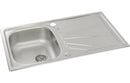 Abode Trydent 1B & Drainer Inset Sink - Stainless Steel