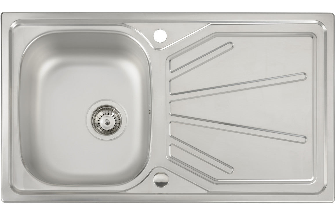 Abode Trydent 1B & Drainer Inset Sink - Stainless Steel Abode Trydent 1B & Drainer Inset Sink - Stainless Steel