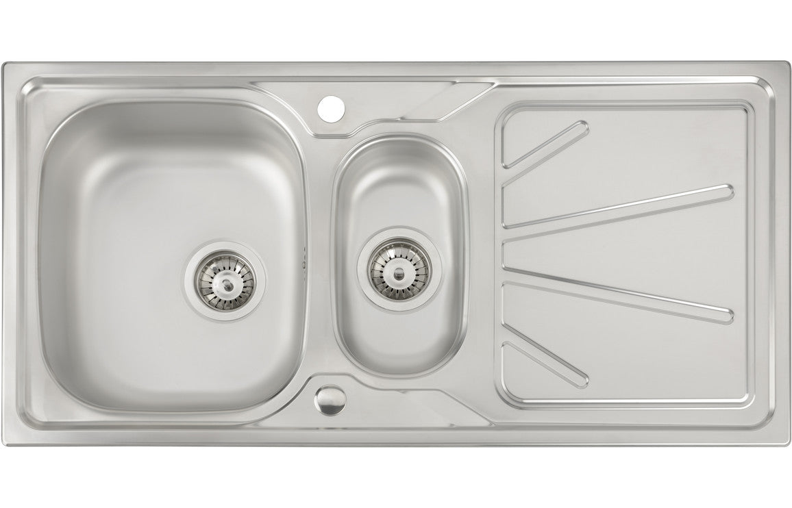 Abode Trydent 1.5B & Drainer Inset Sink - Stainless Steel Abode Trydent 1.5B & Drainer Inset Sink - Stainless Steel