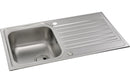 Abode Connekt 1B & Drainer Inset Sink - Stainless Steel
