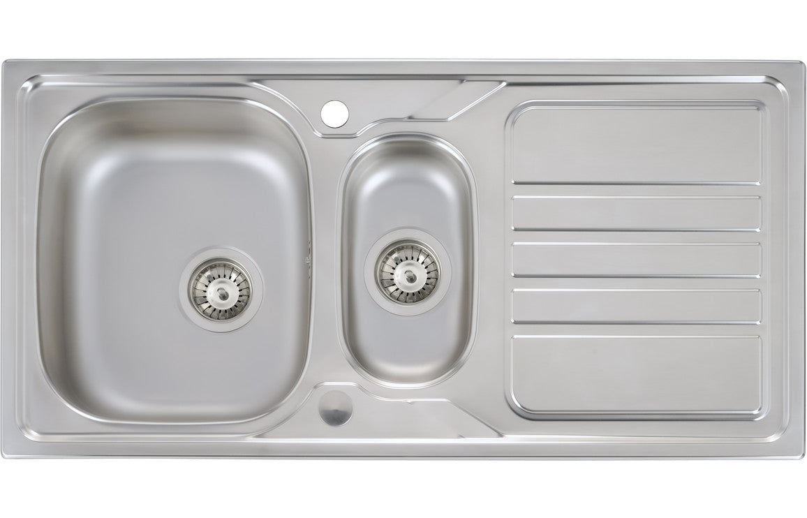 Abode Mikro 1.5B & Drainer Inset Sink (Boxed inc. wastes) - Stainless Steel Abode Mikro 1.5B & Drainer Inset Sink (Boxed inc. wastes) - Stainless Steel