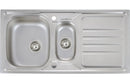 Abode Mikro 1.5B & Drainer Inset Sink (Boxed inc. wastes) - Stainless Steel