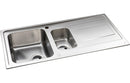 Abode Ixis 1.5B & Drainer Inset Sink - Stainless Steel