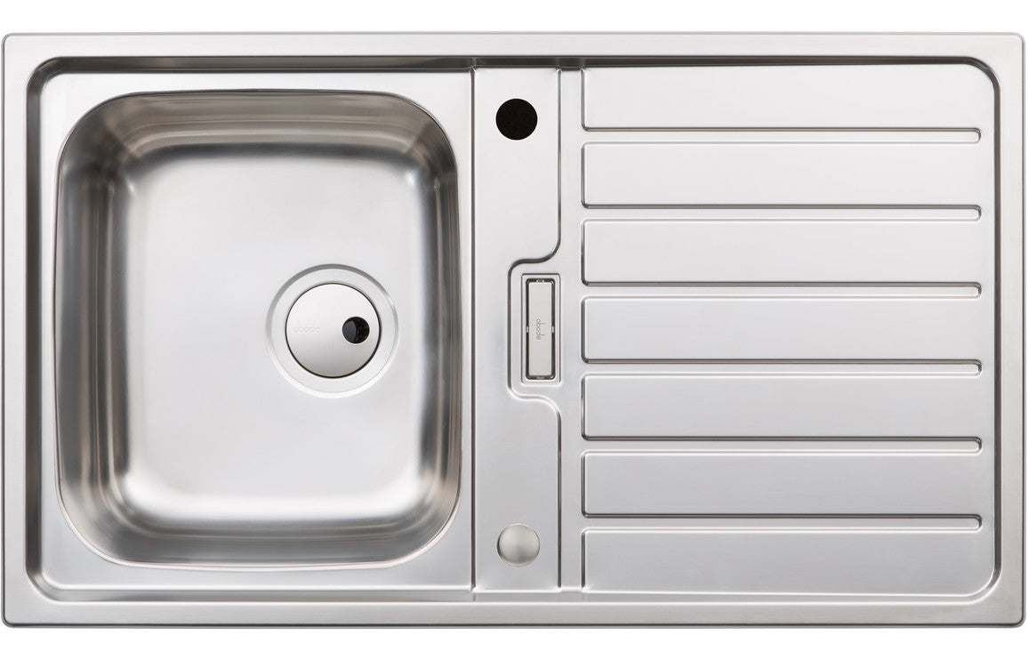 Abode Neron Compact 1B & Drainer Inset Sink - Stainless Steel Abode Neron Compact 1B & Drainer Inset Sink - Stainless Steel