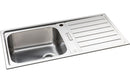 Abode Neron 1B & Drainer Inset Sink - Stainless Steel