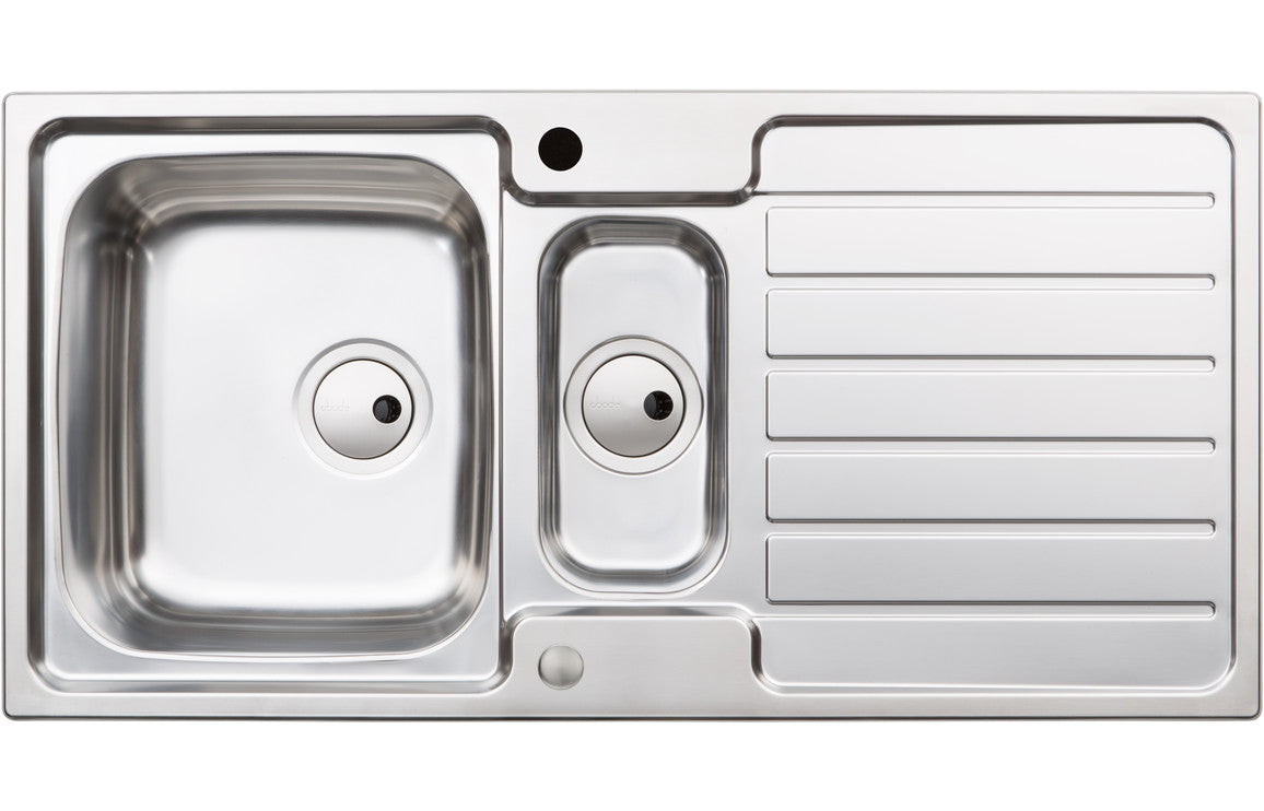 Abode Neron 1.5B & Drainer Inset Sink - Stainless Steel Abode Neron 1.5B & Drainer Inset Sink - Stainless Steel