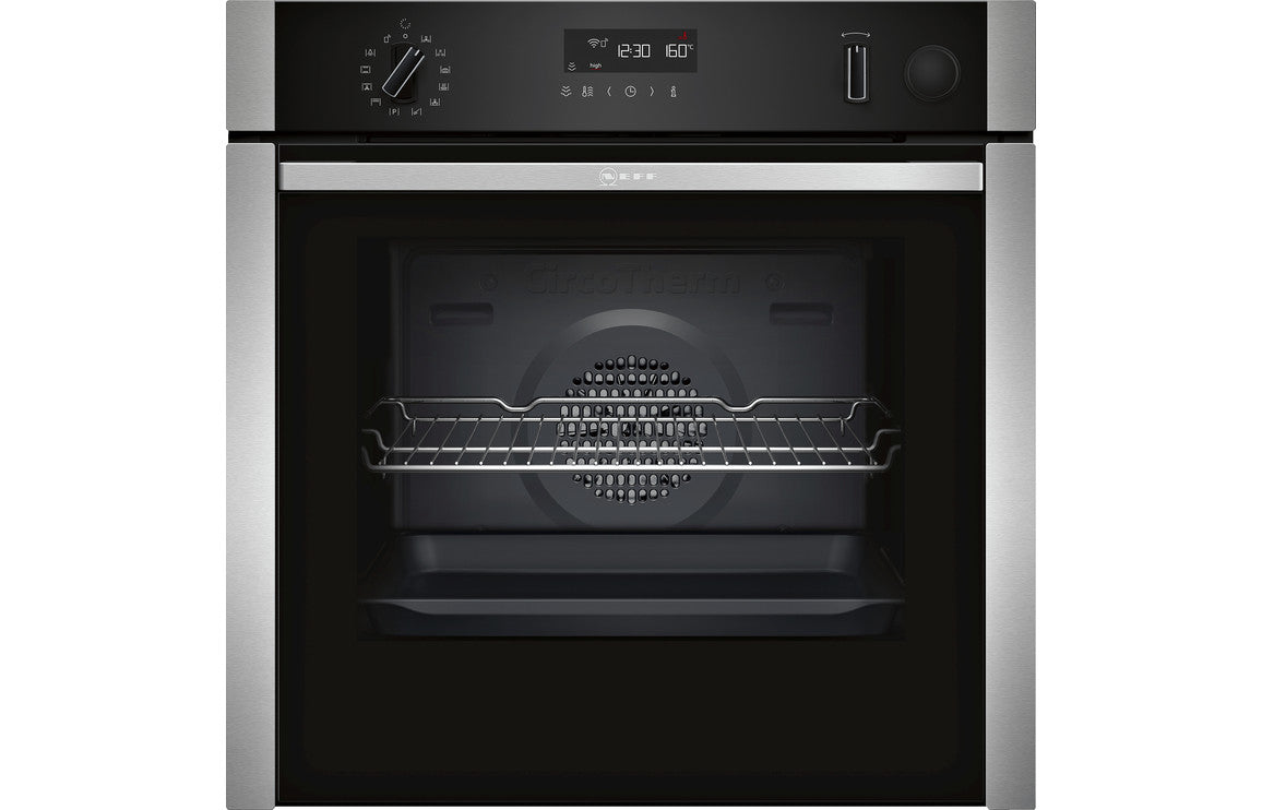 Neff N50 B3AVH4HH0B Single Slide & Hide Electric Oven with Added Steam - Stainless Steel Neff N50 B3AVH4HH0B Single Slide & Hide Electric Oven with Added Steam - Stainless Steel