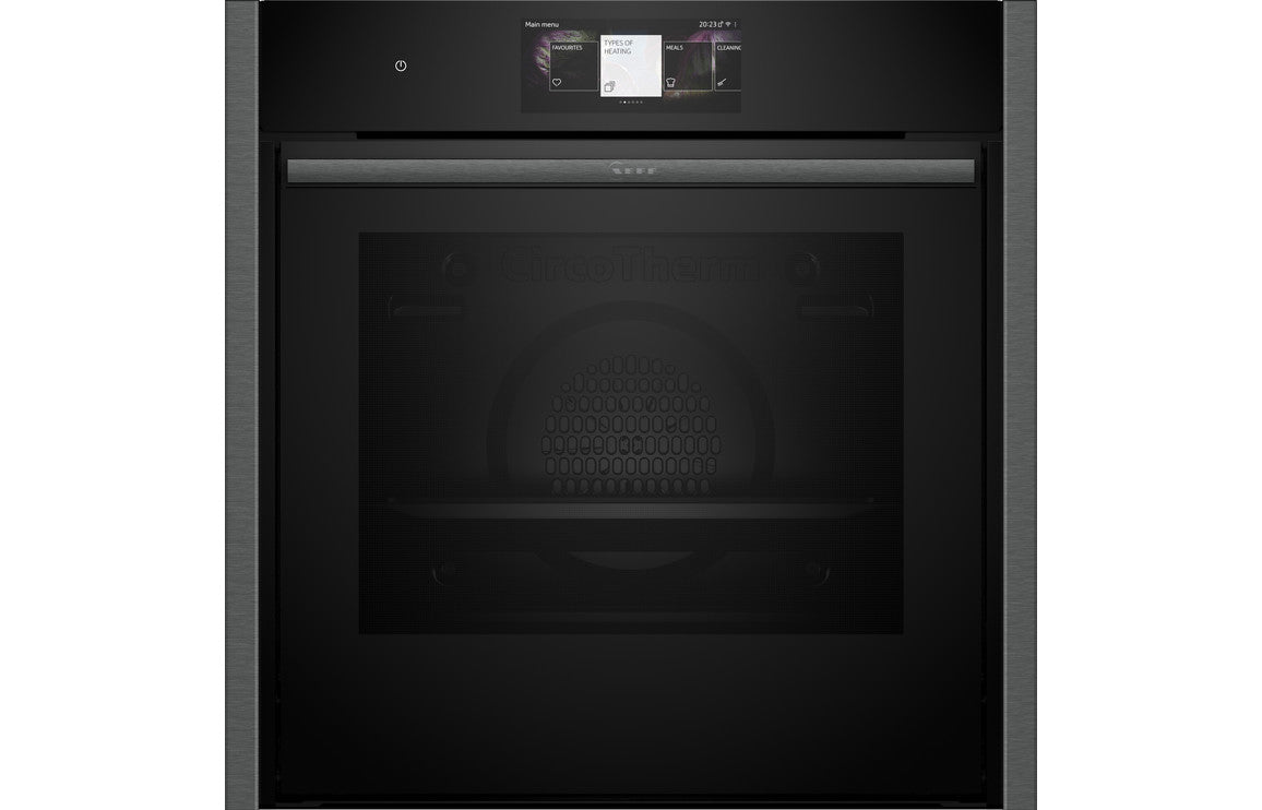 Neff N90 B64CT73G0B Single Slide & Hide Pyrolytic Oven - Black with Graphite Trim Neff N90 B64CT73G0B Single Slide & Hide Pyrolytic Oven - Black with Graphite Trim