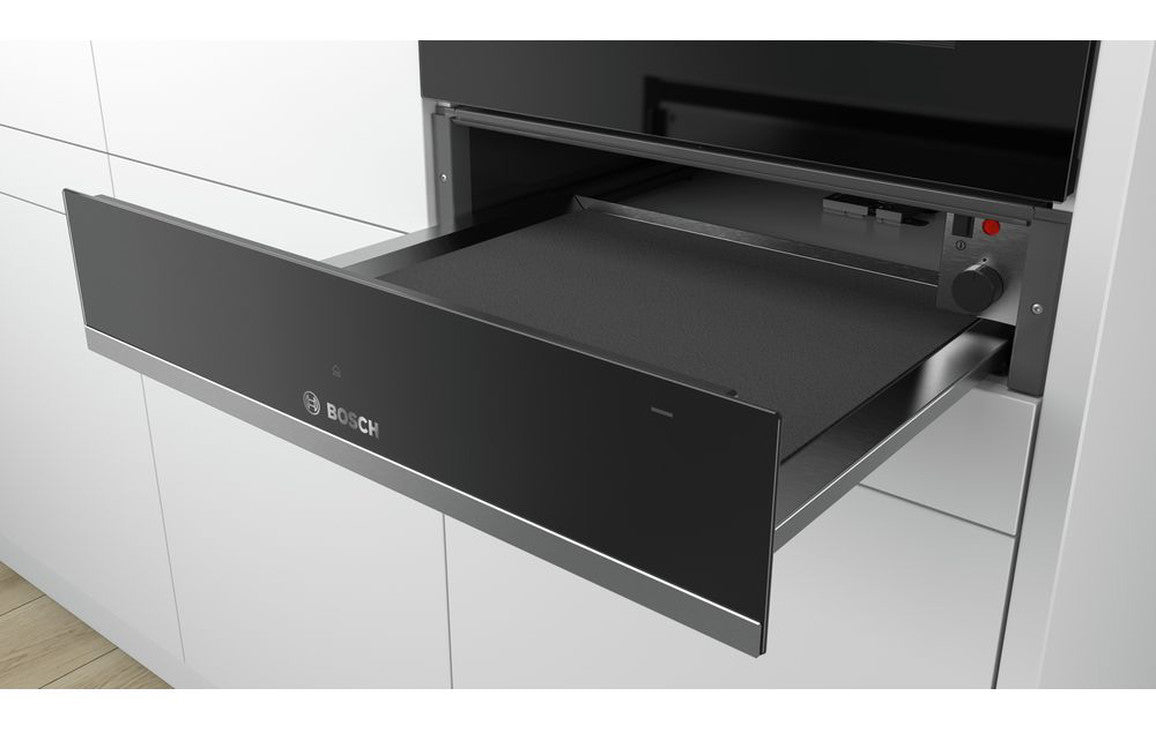 Bosch Series 6 BIC510NS0B 14cm Warming Drawer - Black & Stainless Steel Bosch Series 6 BIC510NS0B 14cm Warming Drawer - Black & Stainless Steel