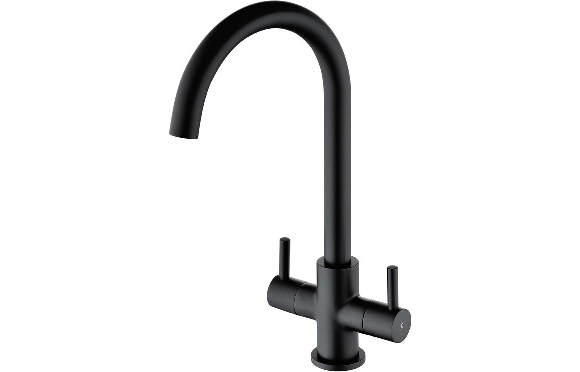 Prima Staten Swan Neck Dual Lever Mixer Tap - Black Prima Staten Swan Neck Dual Lever Mixer Tap - Black