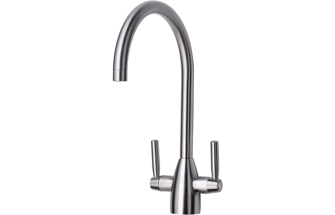 Prima Chelsea Dual Lever Mixer Tap - Brushed Steel Prima Chelsea Dual Lever Mixer Tap - Brushed Steel