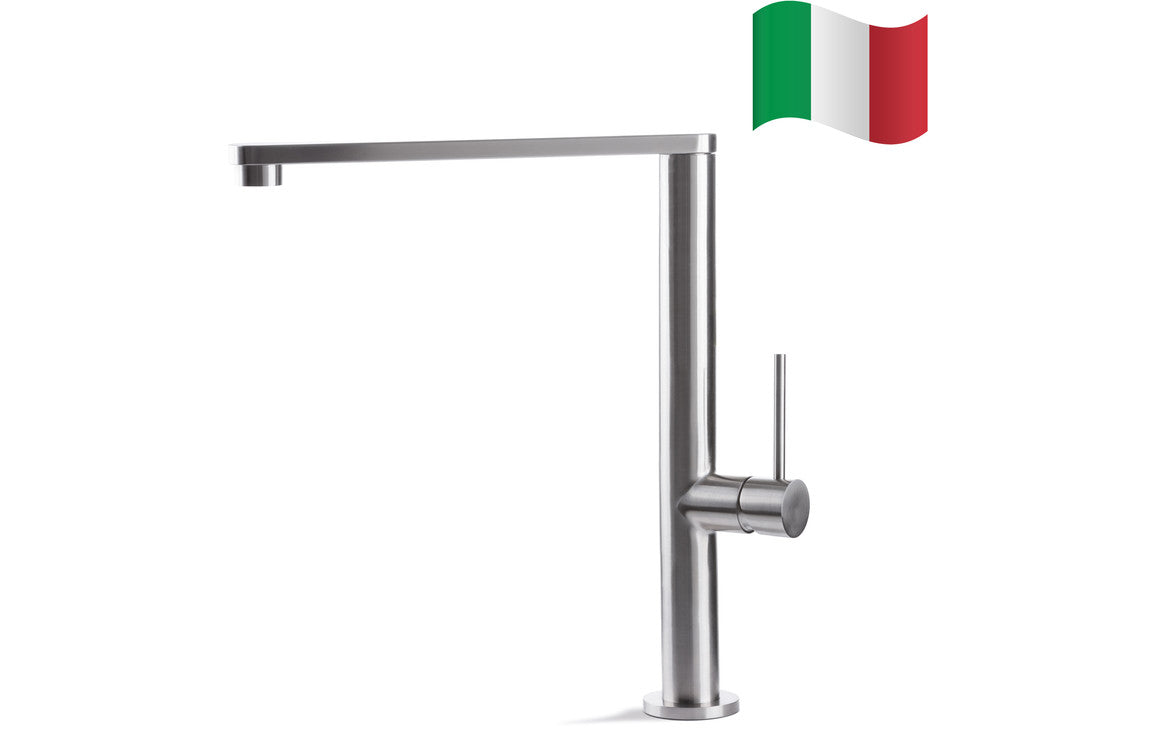 Prima+ Tiber Single Lever Flat Mixer Tap - Stainless Steel Prima+ Tiber Single Lever Flat Mixer Tap - Stainless Steel