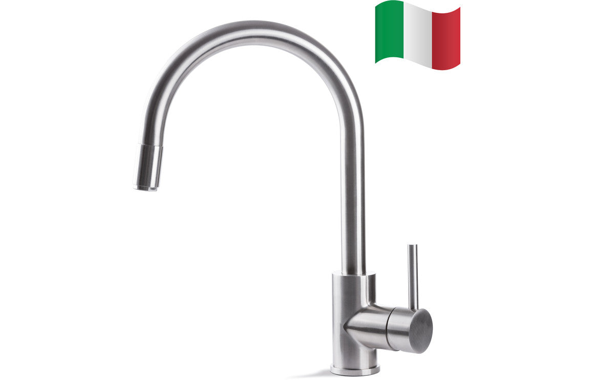 Prima+ Tiber Single Lever Mixer Tap with Pull Out - Stainless Steel Prima+ Tiber Single Lever Mixer Tap with Pull Out - Stainless Steel