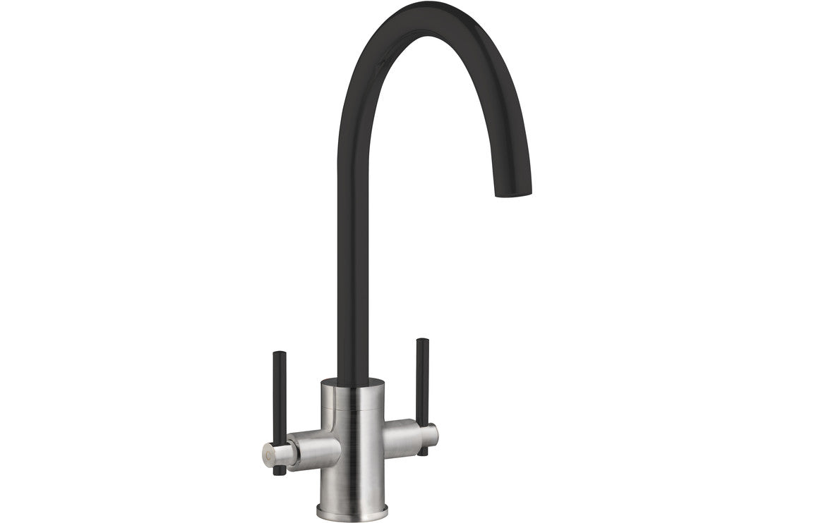 Prima+ Swan Neck Dual Lever Mixer Tap - Black Prima+ Swan Neck Dual Lever Mixer Tap - Black