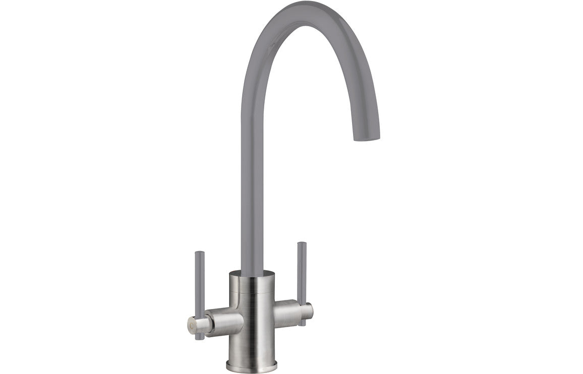 Prima+ Swan Neck Dual Lever Mixer Tap - Grey Prima+ Swan Neck Dual Lever Mixer Tap - Grey