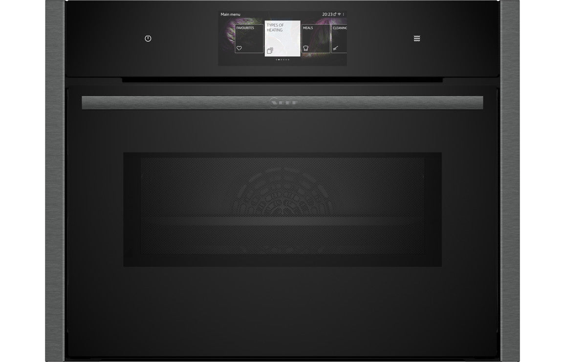 Neff N90 C24MT73G0B Compact Pyrolytic Oven & Microwave - Black with Graphite Trim Neff N90 C24MT73G0B Compact Pyrolytic Oven & Microwave - Black with Graphite Trim