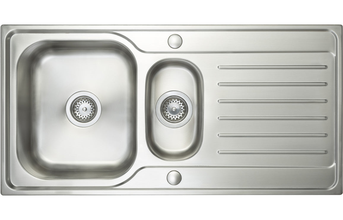 Prima Deep 1.5B & Drainer Inset Sink - Polished Steel Prima Deep 1.5B & Drainer Inset Sink - Polished Steel