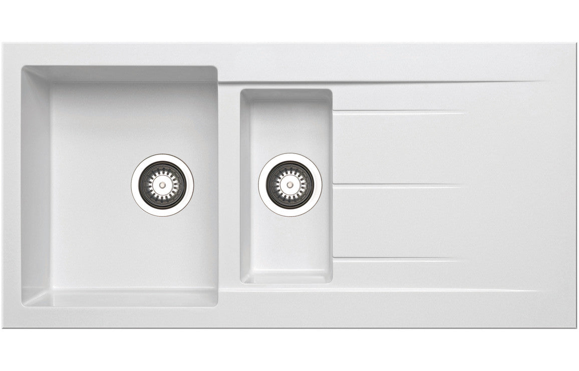 Prima+ Granite 1.5B & Drainer Inset Sink - White Prima+ Granite 1.5B & Drainer Inset Sink - White