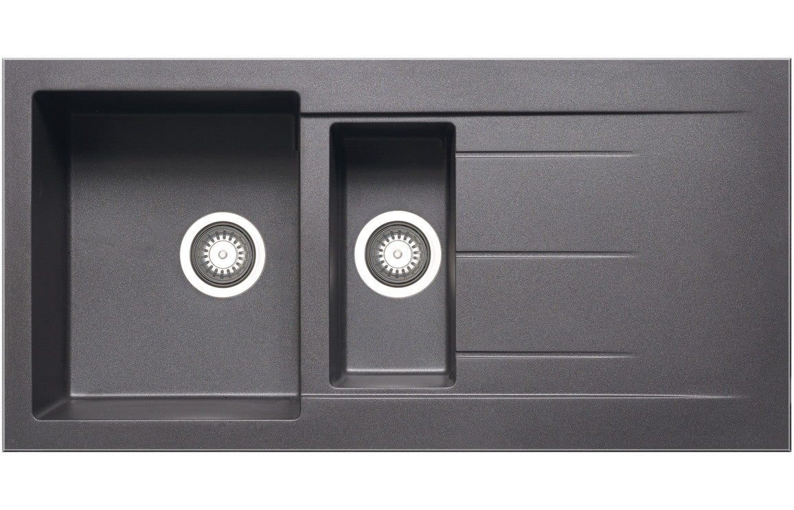 Prima+ Granite 1.5B & Drainer Inset Sink - Gun Metal Prima+ Granite 1.5B & Drainer Inset Sink - Gun Metal