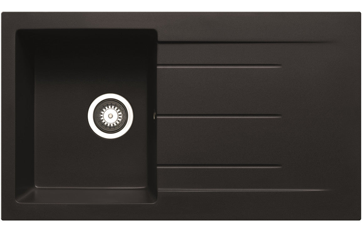 Prima+ Compact Granite 1B & Drainer Inset Sink - Black Prima+ Compact Granite 1B & Drainer Inset Sink - Black