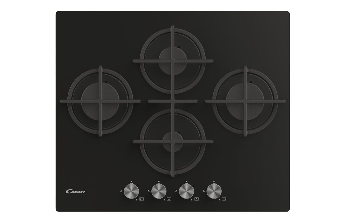 Shop Now Candy CVG6DPB 60cm Gas on Glass Hob - Black Glass In UK Candy CVG6DPB 60cm Gas on Glass Hob - Black Glass UK