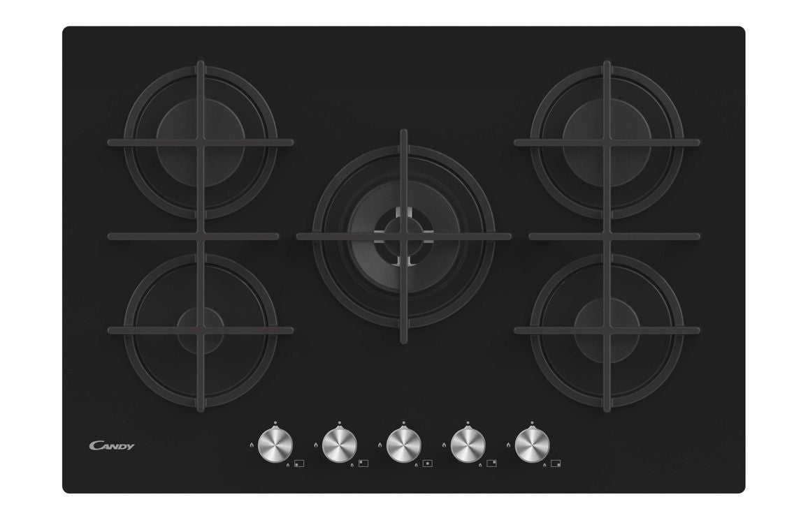 Shop Now Candy CVG74WPB 75cm Gas Hob - Black Glass In UK Candy CVG74WPB 75cm Gas Hob - Black Glass UK