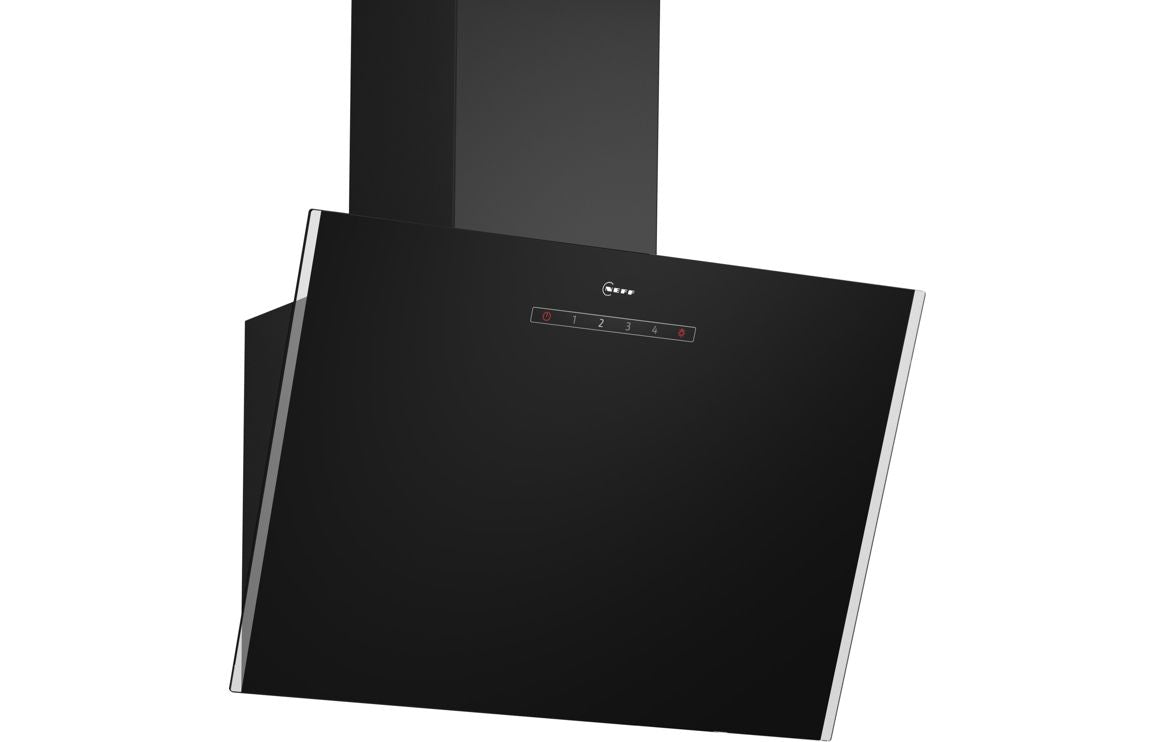 Neff N30 D63IDK1S0B 60cm Angled Chimney Hood - Black Glass Neff N30 D63IDK1S0B 60cm Angled Chimney Hood - Black Glass