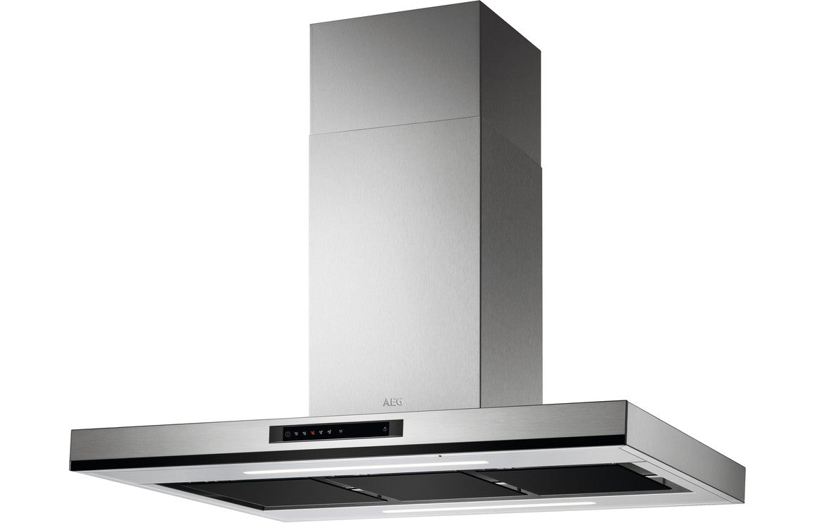 AEG DIK6180HG 100cm Island Hood - Black Glass & Stainless Steel AEG DIK6180HG 100cm Island Hood - Black Glass & Stainless Steel