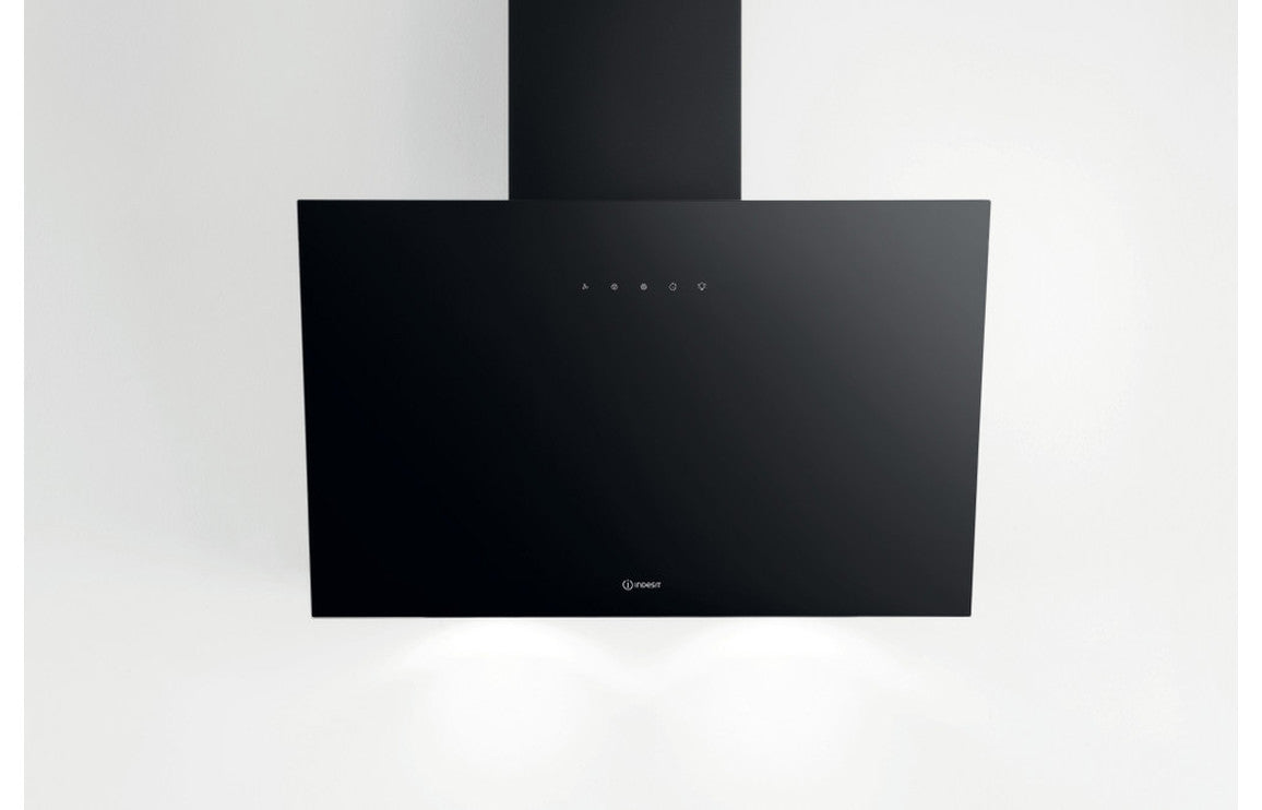 Shop Now Indesit IHVP 62F LT K 60cm Angled Chimney Hood - Black In UK Indesit IHVP 62F LT K 60cm Angled Chimney Hood - Black UK